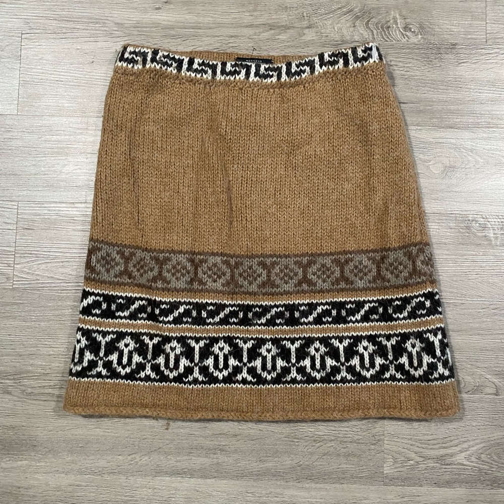 Weekend Max Mara Brown Patterned Knit Skirt